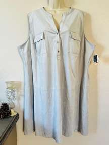 NWT size 24 W gray faux suede vegan suede soft shift dress