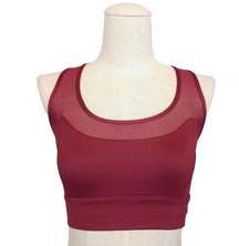 Varley Mesh Trimmed Burgundy Sports Bra Crop Sz S