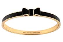 KATE SPADE Black Take A Bow Enamel Layering Stackable Bangle Bracelet