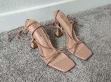 nude/beige strappy heel