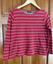 LRL Lauren Jeans Co Womens Longsleeve Tee Size M red white stripes