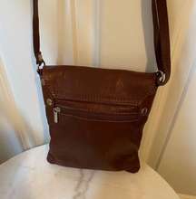 Vera pelle brown pebbled leather crossbody ITALY