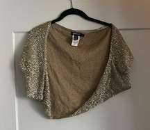 DKNY champagne gold sequin shrug