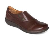 Aetrex Karina Monk Strap Leather Slip On Orthotic Comfort Shoes Brown Size 8.5