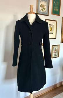 Vintage  Black Wool Peacoat