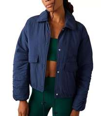 NEW Free People Movement Midnight Navy Off The Bleachers Coaches Jacket XS $148