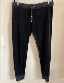 Juicy Couture Soft velvety black slightly flared pants joggers