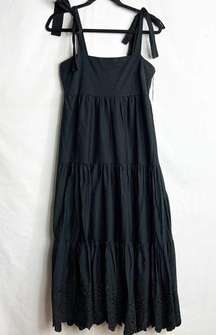 JASON WU Black Tiered Shoulder Tie Maxi Dress NWT in Medium