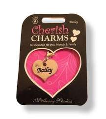 Cherish Charms BAILEY Name Bracelet Charm NEW NWT Silvertone Silver Tone