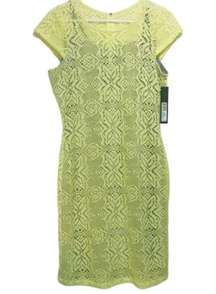 Andrew Marc Marc NY NWT yellow gray lace dress 8