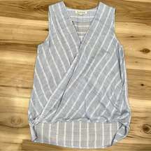 Harper Hilow Hem Blue White Tank Top Women’s Small