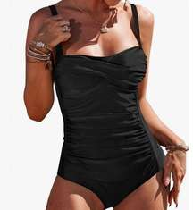 Ekouaer One Piece Swimsuit Black Size XL New With Tags