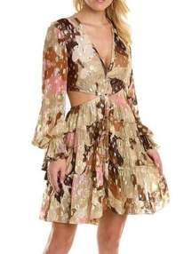 Rococo Sand Mini Dress in Brown Beige