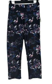 Adore Me Blue Floral Cropped Capri Legging Woman’s Size Small