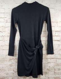 L*Space Corinne Dress in Black Ribbed Long Sleeve Small NWT Long Sleeve