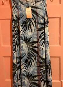 Beautiful blue palm print beach dress and cover up great for summer and vacation