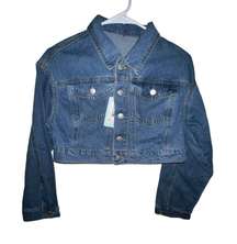 Luli Babe Luli Fama Miami Beach Cropped Denim Blue Jean Jacket Women XS New