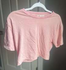 Pink Cropped T Shirt