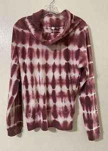 Pilcro Tie Dye Cowl Neck Boho Sweater Womens XS Pink Waffle Knit Thermal