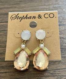 Stephan & Co blush rhinestone dangle earrings