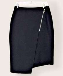 Sz 8 Asymmetrical Black  MIDI skirt