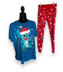 Disney Lilo & Stitch Womens Pajama Top & Sweatpants Christmas Winter XXL XS