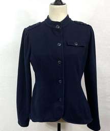 Converse One Star Navy Peplum Pea Jacket Size Large