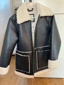Vegan Leather and Sherpa Jacket