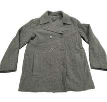 American Eagle Gray Wool Pea Coat Size Large