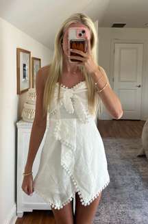 White strapless romper