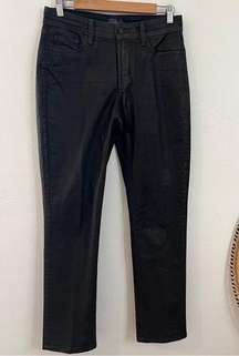 dark dark brown coated slim straight denim jeans size 4