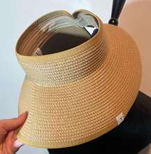 Ocean Pacific Beach Roll Up Straw Sun Hat Visor for Women, UPF 50 NWT