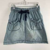 DKNY Jeans Drawstring Waist Denim Skirt