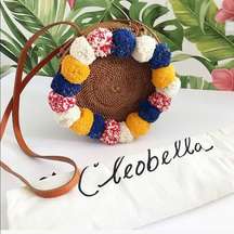 Cleobella Pom Pom Williamsburg basket round Bag