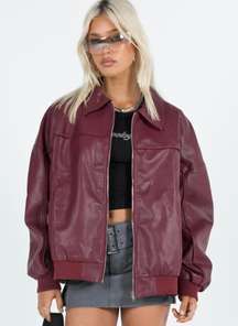 Burgundy Bomber Jacket