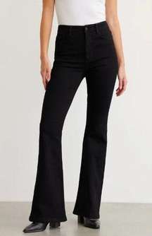 NWT Dynamite Hailey Flare Jeans Jet Black Retro Cowgirl Womens Size 24 $60