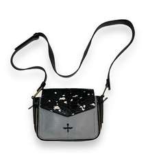 Pour La Victoire Noemi Crossbody Gray & Black Speckled Handbag