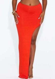 NWOT Naked Wardrobe High Life Maxi Skirt in Poppy