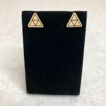 Zelda Triforce Wood Stud Earrings