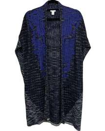 Chico’s Embroidered Long Open Front Cardigan - Size 1(M)