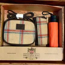 NEW British Bag Company Wool Crossbody Bag Umbrella & Glasses Sleeve