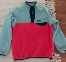 Blue and pick  fleece pullover, girls large