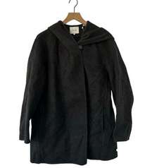 NEW Vince Hooded Wool Blend Coat Heather Charcoal