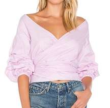 Lover + Friends Bow blouse in Lilac