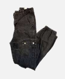 BLACK DENIM UTILITY CARGO