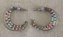 Madewell Silver & Multi-Colored Beaded Hoop Earrings. New with Tag! (NWT)