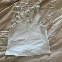 Brandy Melville White Ribbed Tank