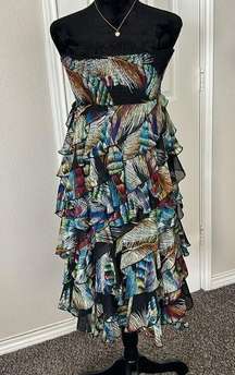 Coco Bianco multi/colored print skirt/strapless dress