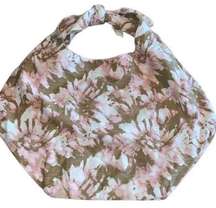 100% Cotton Large Tie Dyed Hobo Purse Bag. Adjustable Tie. Pink, Multi