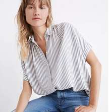 Madewell Central Shirt in Dalton Stripe Size XL